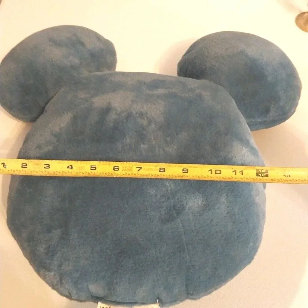 Disney Mickey Mouse Head Plush Throw Pillow Blue Accent Decor
